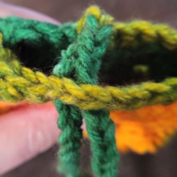 Handmade Crochet Orange and Green Bag - Picture 5 of 6